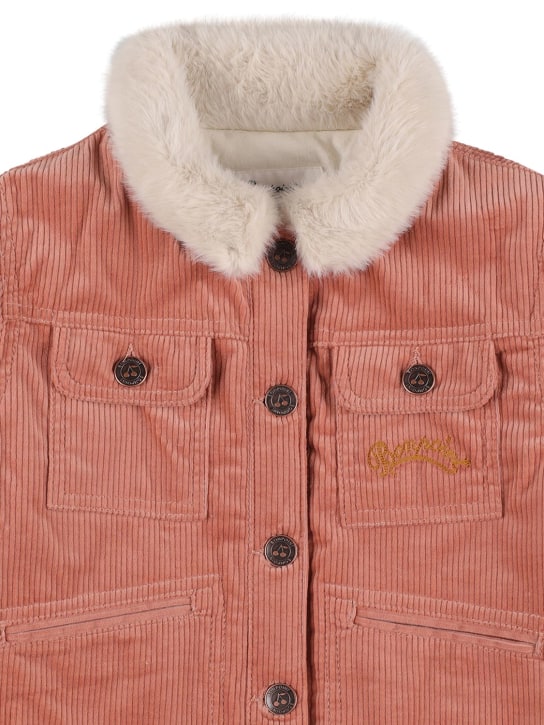 Bonpoint: Corduroy jacket w/ faux fur collar - kids-girls_1 | Luisa Via Roma