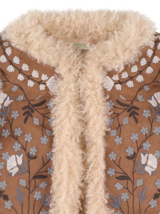 Bonpoint: Printed faux fur vest - kids-girls_1 | Luisa Via Roma