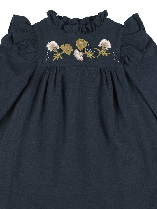 Bonpoint: コットン＆ウールブレンドワンピース - グレー - kids-girls_1 | Luisa Via Roma