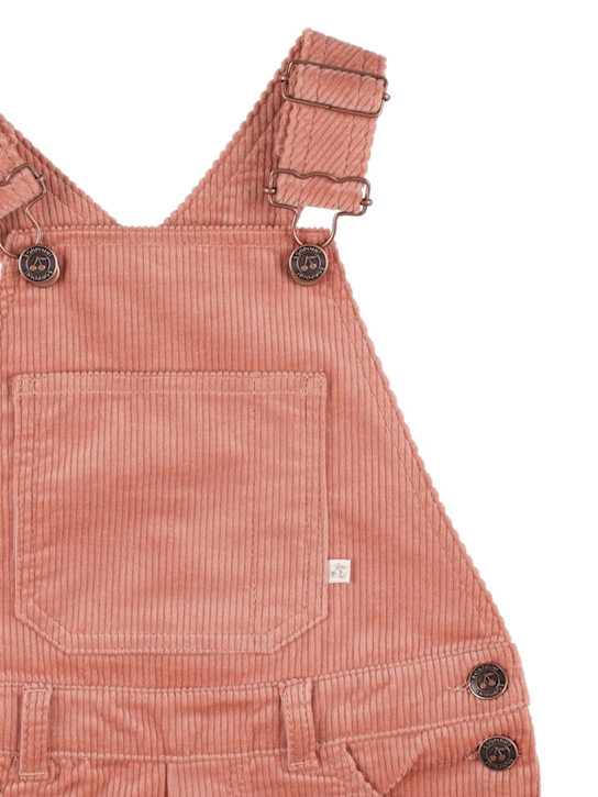 Bonpoint: Salopette in cotone millerighe - Rosa Scuro - kids-girls_1 | Luisa Via Roma