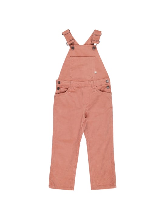 Bonpoint: Salopette in cotone millerighe - Rosa Scuro - kids-girls_0 | Luisa Via Roma
