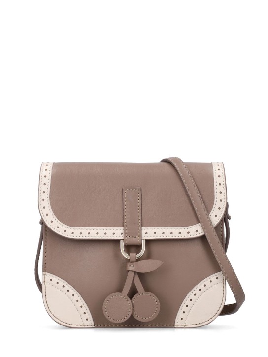 Bonpoint: Leather shoulder bag w/ patch - kids-girls_0 | Luisa Via Roma