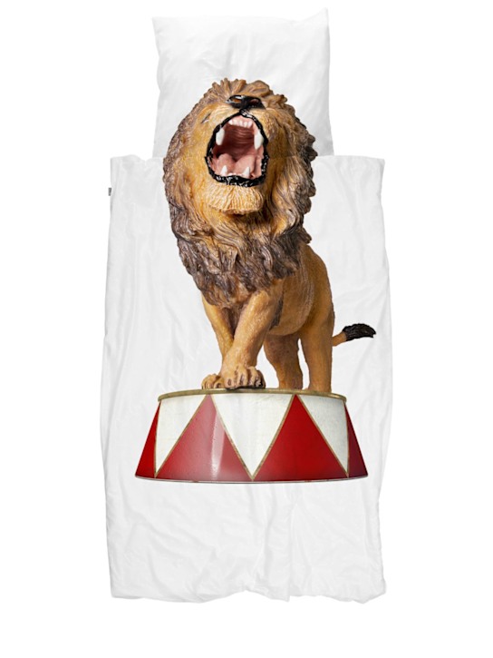 Snurk: Lion organic cotton duvet cover set - White - kids-boys_0 | Luisa Via Roma