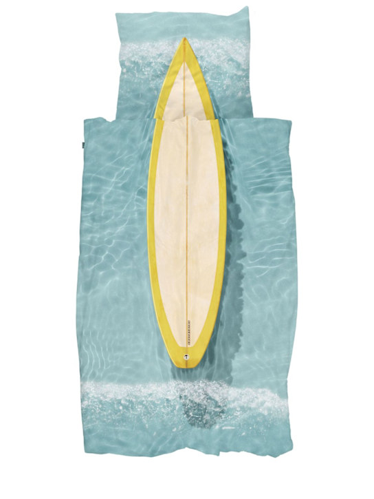 Snurk: Surf organic cotton duvet cover set - Light Blue - kids-boys_0 | Luisa Via Roma
