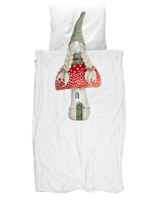 Snurk: Gnome organic cotton duvet cover set - White - kids-boys_0 | Luisa Via Roma