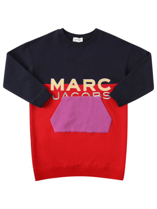 Marc Jacobs: コットンスウェットワンピース - レッド/ネイビー - kids-girls_0 | Luisa Via Roma