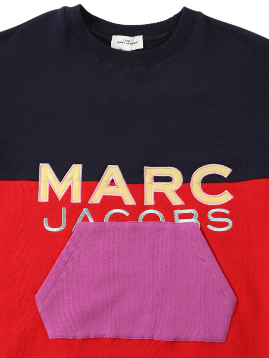 Marc Jacobs: コットンスウェットワンピース - レッド/ネイビー - kids-girls_1 | Luisa Via Roma