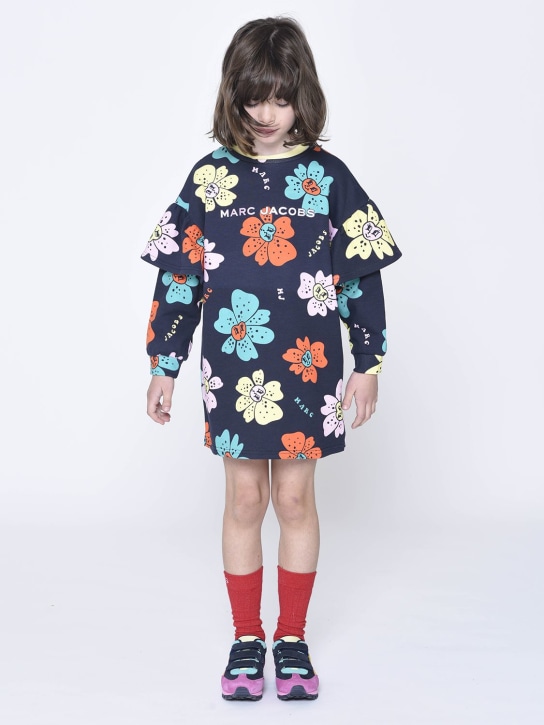 Marc Jacobs: KLEID AUS BAUMWOLLFLEECE MIT LOGO - Bunt - kids-girls_1 | Luisa Via Roma