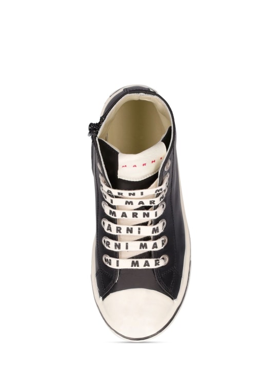 Marni Junior: Sneakers in pelle con logo - Nero - kids-girls_1 | Luisa Via Roma