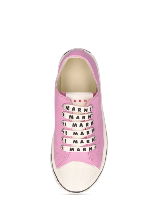 Marni Junior: Logo皮革系带运动鞋 - 粉色 - kids-girls_1 | Luisa Via Roma