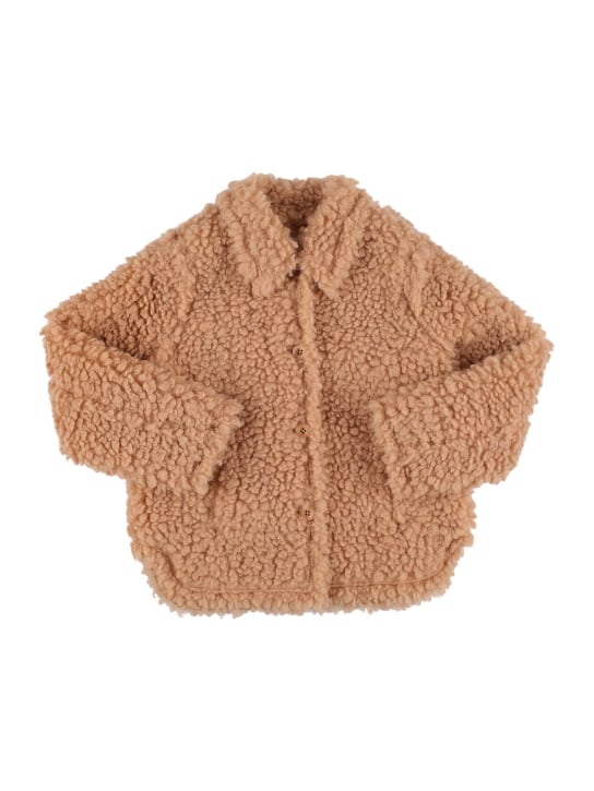 Stand Studio: Gwen毛绒大衣 - 米黄色 - kids-girls_0 | Luisa Via Roma