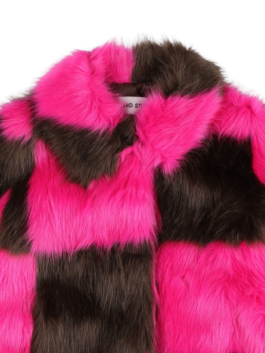 Stand Studio: Giacca Nani in pelliccia sintetica stampata - Fucsia/Marrone - kids-girls_1 | Luisa Via Roma