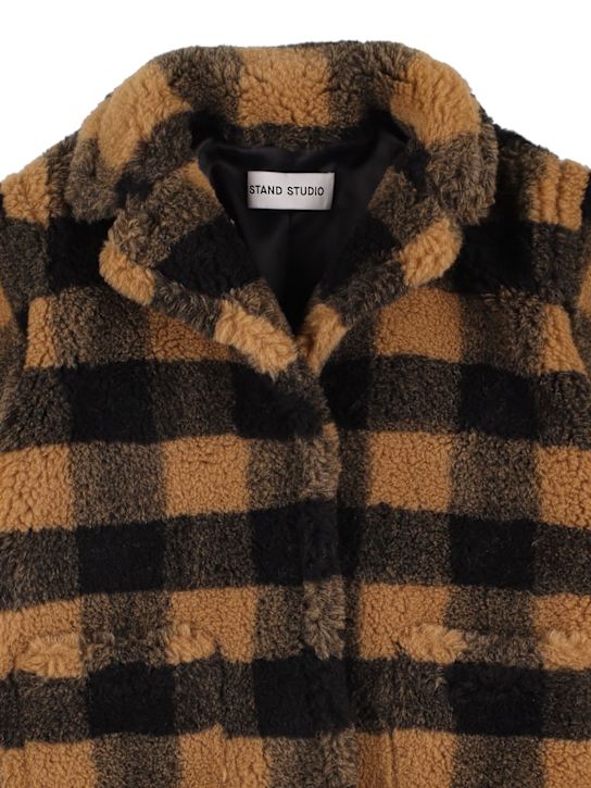 Stand Studio: Giacca Marina in pelliccia sintetica stampata - Nero/Beige - kids-girls_1 | Luisa Via Roma