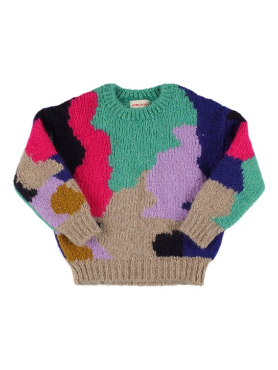 Bobo Choses: Acrylic blend knit sweater - kids-girls_0 | Luisa Via Roma