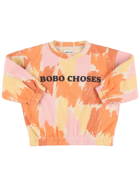 Bobo Choses: Logo printed organic cotton sweatshirt - Multicolor - kids-girls_0 | Luisa Via Roma