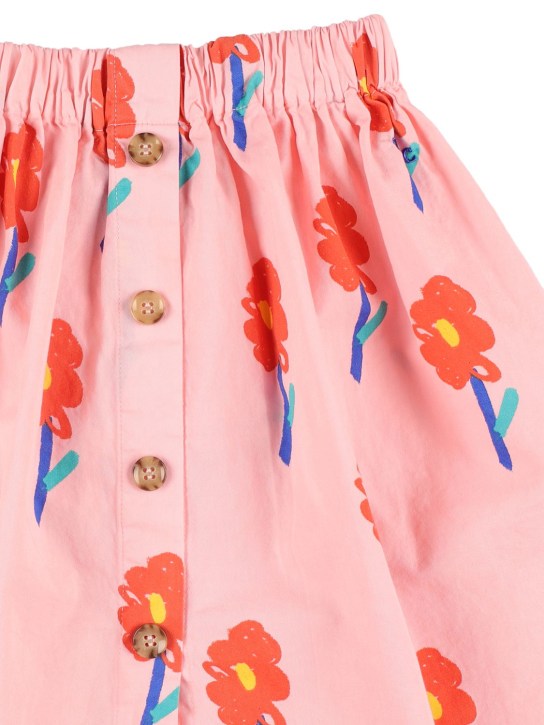 Bobo Choses: Flower print cotton poplin midi skirt - kids-girls_1 | Luisa Via Roma