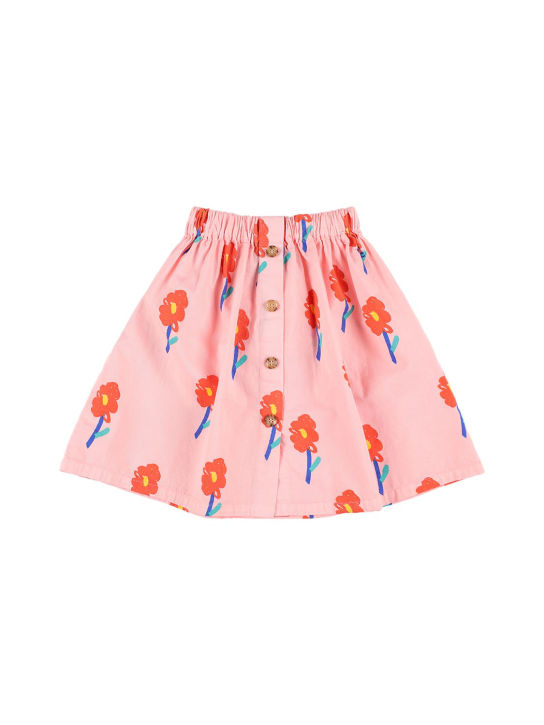 Bobo Choses: Flower print cotton poplin midi skirt - kids-girls_0 | Luisa Via Roma