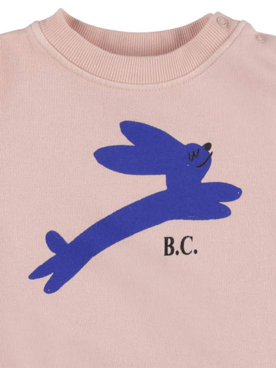 Bobo Choses: Sweat-shirt en coton biologique imprimé lapin - Rose - kids-girls_1 | Luisa Via Roma