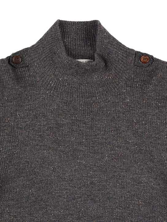 Brunello Cucinelli: Top aus Kaschmirmischung - Dunkelgrau - kids-girls_1 | Luisa Via Roma