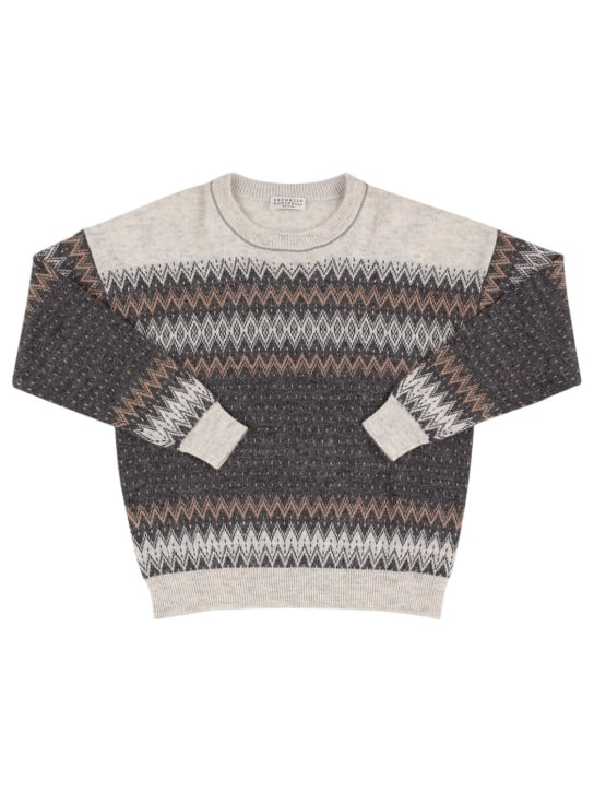 Jacquard mohair blend knit sweater - Brunello Cucinelli - Girls