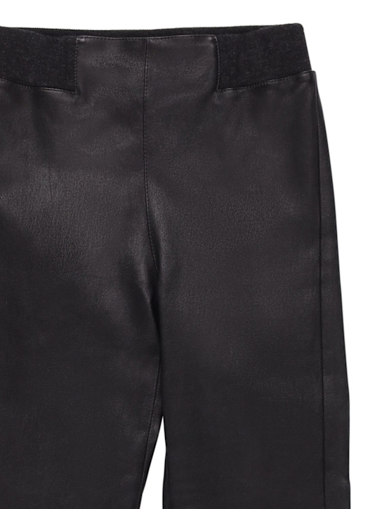 Brunello Cucinelli: Leggings in pelle - Nero - kids-girls_1 | Luisa Via Roma