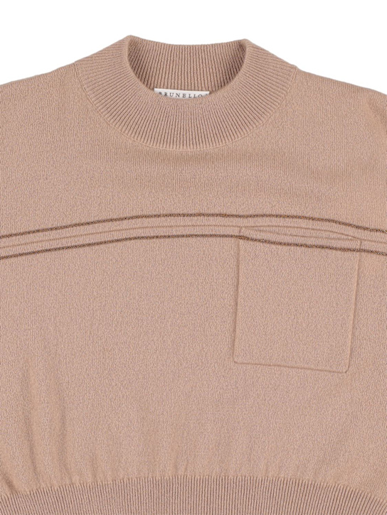 Brunello Cucinelli: 羊绒针织毛衣 - 米黄色 - kids-girls_1 | Luisa Via Roma