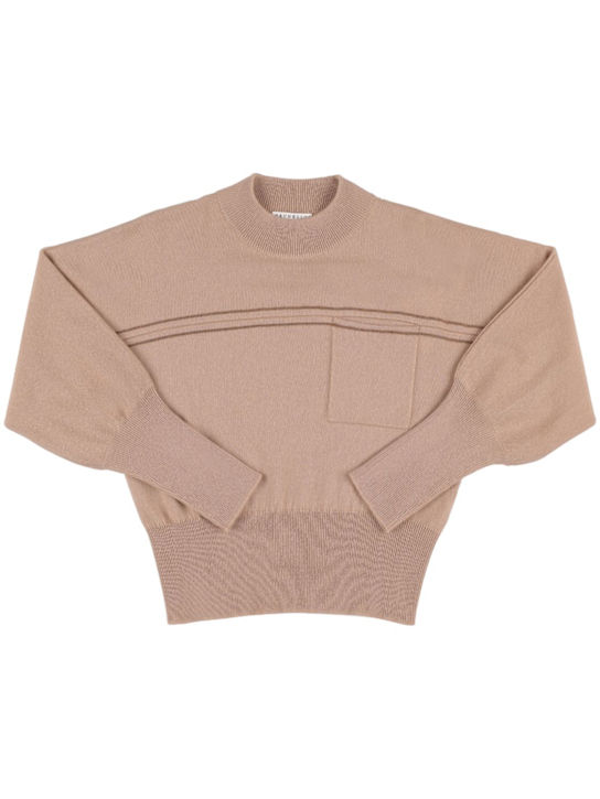 Brunello Cucinelli: 羊绒针织毛衣 - 米黄色 - kids-girls_0 | Luisa Via Roma