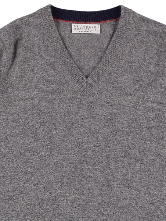 Brunello Cucinelli: SWEATER AUS KASCHMIRSTRICK - Dunkelgrau - kids-boys_1 | Luisa Via Roma