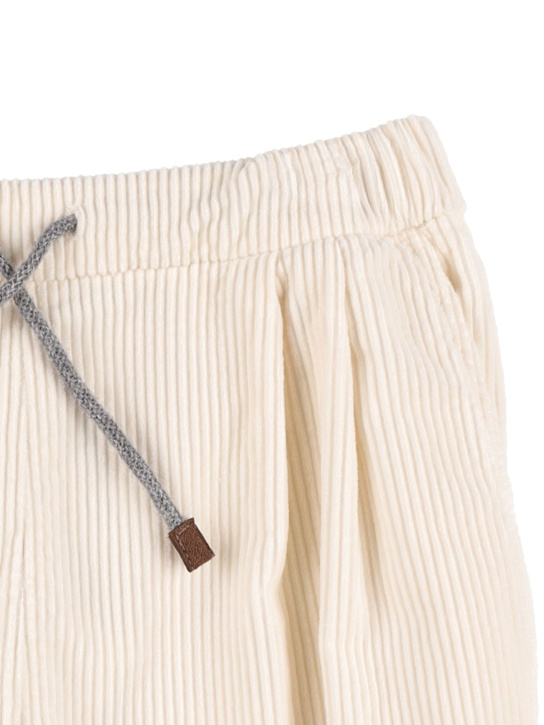 Brunello Cucinelli: HOSE AUS BAUMWOLLTWILL - Wollweiß - kids-boys_1 | Luisa Via Roma