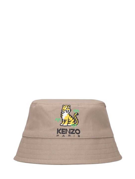 Kenzo Kids: Printed cotton twill bucket hat - kids-girls_0 | Luisa Via Roma