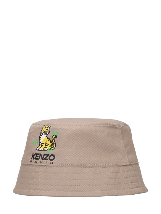 Kenzo Kids: Printed cotton twill bucket hat - kids-girls_1 | Luisa Via Roma