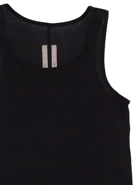 Rick Owens: Camiseta de jersey de algodón acanalado - Negro - kids-girls_1 | Luisa Via Roma