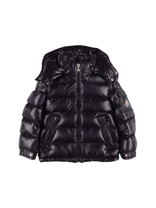 Moncler: New Maya nylon down jacket - Black - kids-boys_0 | Luisa Via Roma