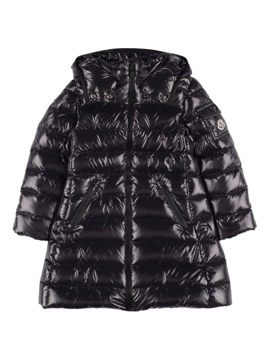 Moncler: Moka nylon down coat - Siyah - kids-girls_0 | Luisa Via Roma