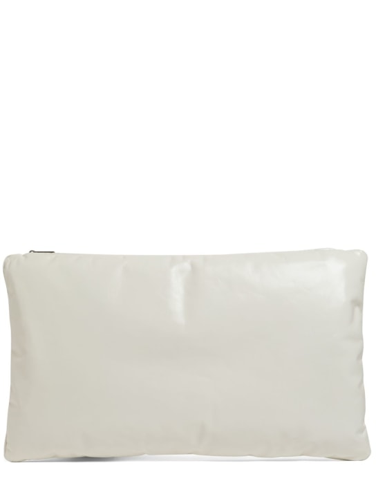 Bottega Veneta: Busta Pillow Puffy in pelle - Bianco - men_0 | Luisa Via Roma