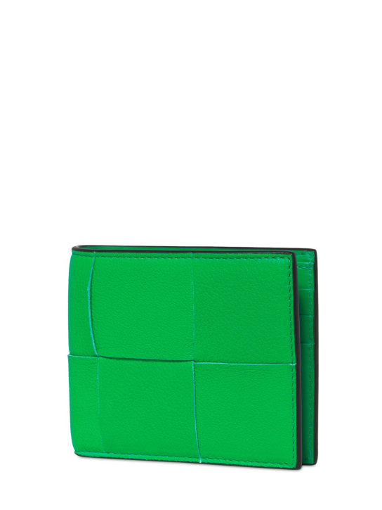Bottega Veneta: Cassette leather bi-fold wallet - Parakeet - men_1 | Luisa Via Roma