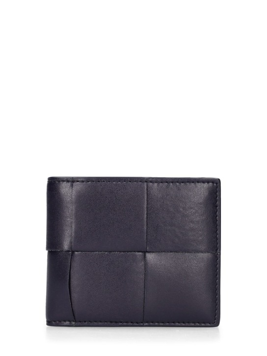 Bottega Veneta: Cassette leather bi-fold wallet - Space - men_0 | Luisa Via Roma