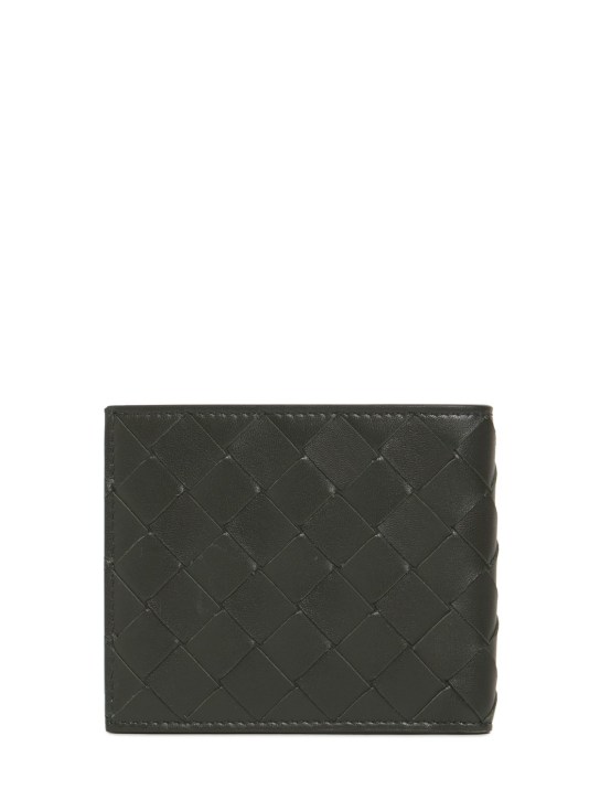 Bottega Veneta: Intrecciato leather bi-fold wallet - Dark Green - men_1 | Luisa Via Roma