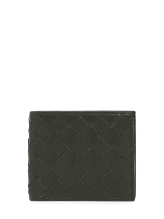 Bottega Veneta: Intrecciato leather bi-fold wallet - Dark Green - men_0 | Luisa Via Roma