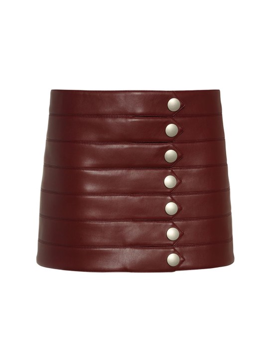 Philosophy Di Lorenzo Serafini: Faux leather mini skirt w/ buttons - women_0 | Luisa Via Roma