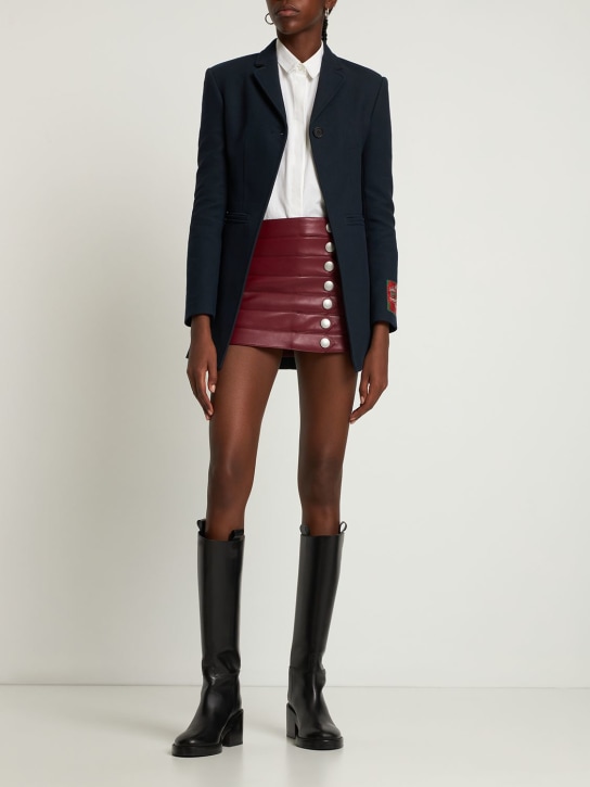 Philosophy Di Lorenzo Serafini: Faux leather mini skirt w/ buttons - women_1 | Luisa Via Roma