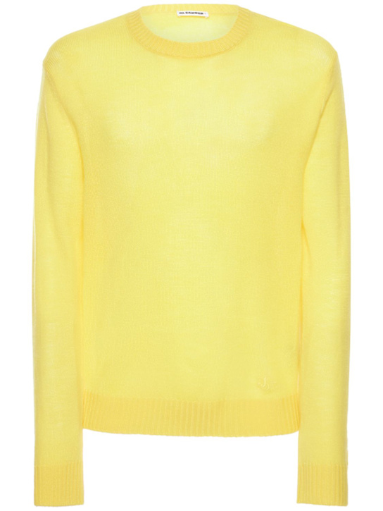 Jil Sander: Extra fine knit wool sweater - Yellow - men_0 | Luisa Via Roma