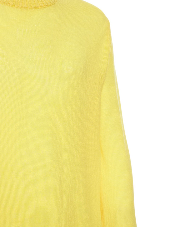Jil Sander: Extra fine knit wool sweater - Yellow - men_1 | Luisa Via Roma
