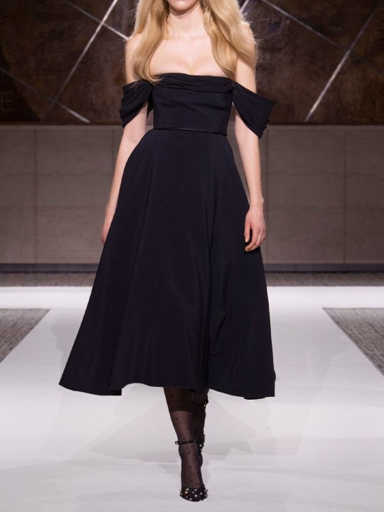 Off-the-shoulder cady midi dress - Thumbnail 2