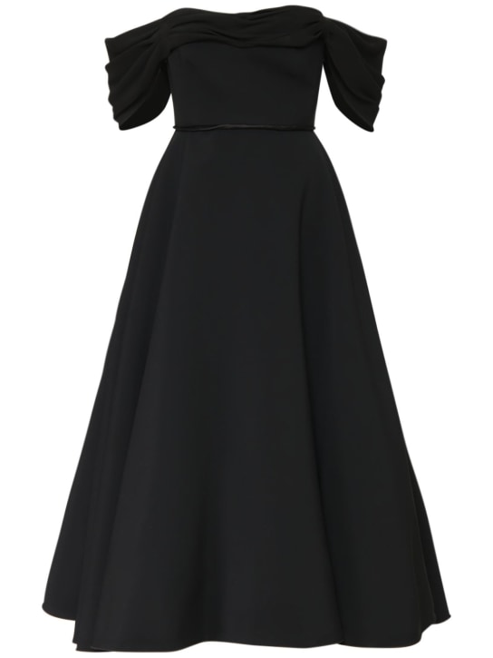 Off-the-shoulder cady midi dress