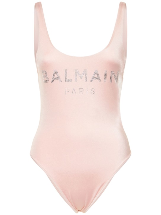 Balmain: 水晶logo连体泳衣 - women_0 | Luisa Via Roma