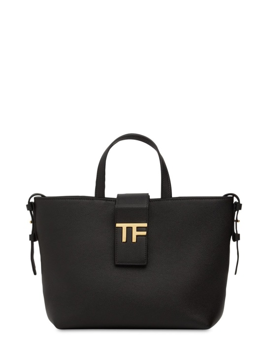Tom Ford: Mini TF E/W グレインレザートートバッグ - ブラック - women_0 | Luisa Via Roma
