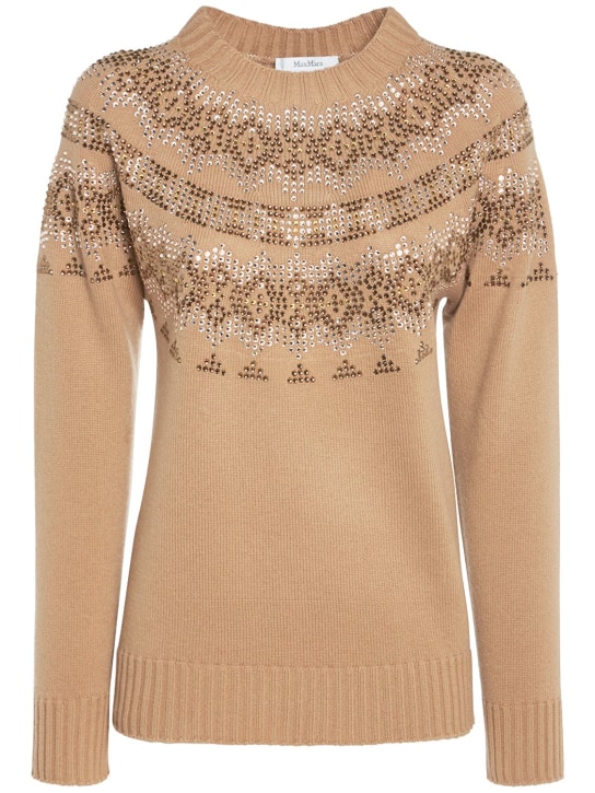 Max Mara: Osmio wool & cashmere jacquard sweater - women_0 | Luisa Via Roma