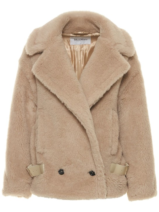 Max Mara: Caserta short teddy alpaca blend jacket - women_0 | Luisa Via Roma