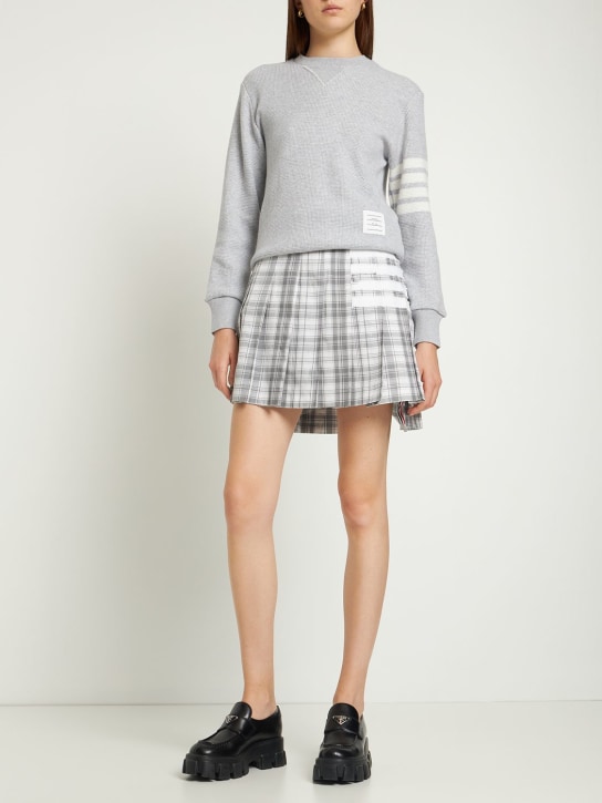 Thom Browne: Cashmere & wool knit textured sweater - women_1 | Luisa Via Roma